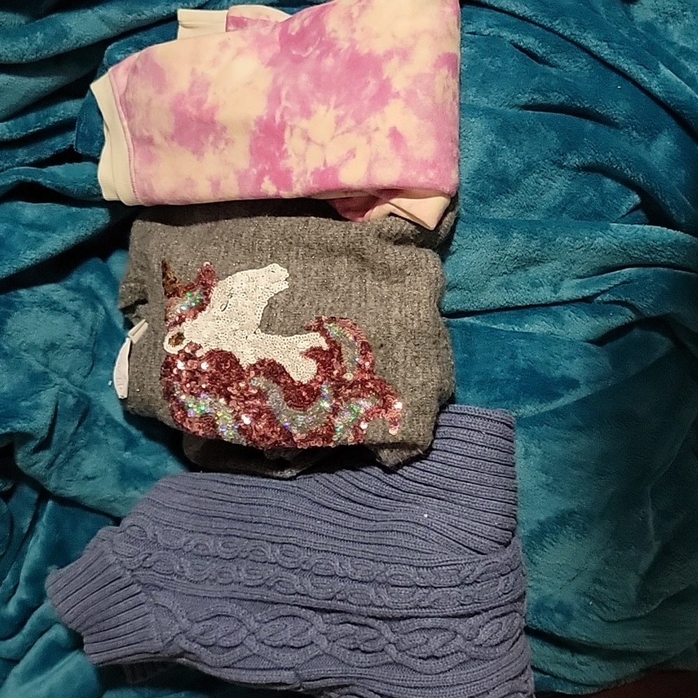 Bundle of 3 Sweaters Sweatshirts Girls Size L (10/12)